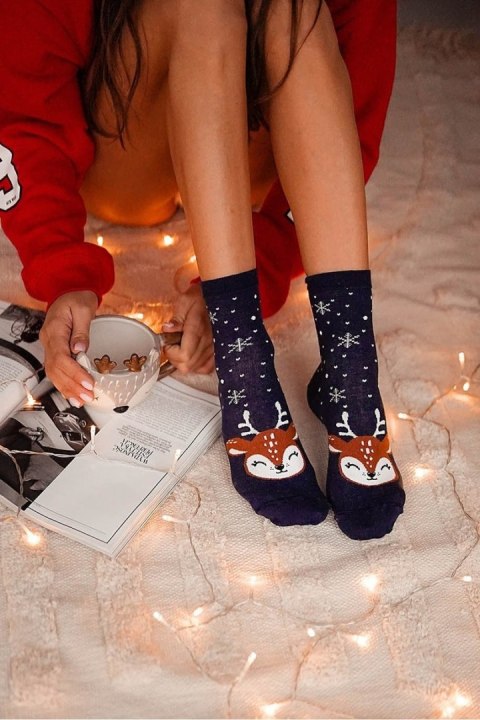 MILENA SKARPETKI DAMSKIE ŚWIĄTECZNE RENIFEREK 1283.009