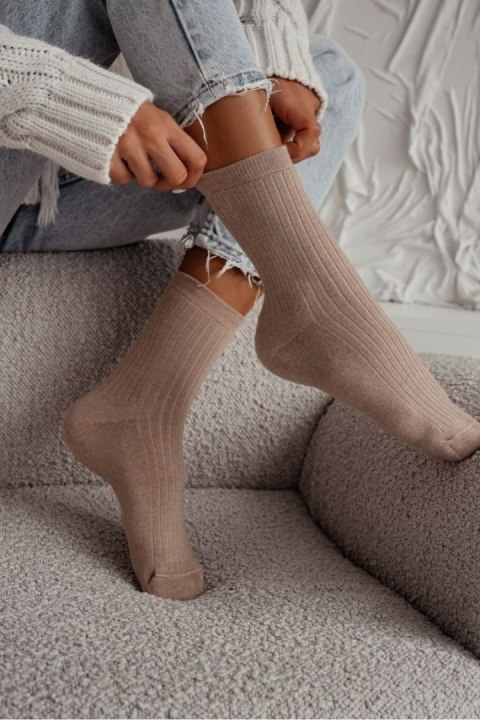MILENA Skarpetki damskie Frotte w prążek 0118.015