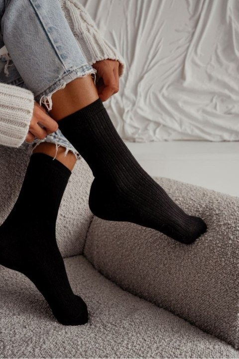 MILENA Skarpetki damskie Frotte w prążek 0118.015