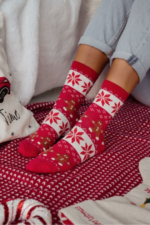 MILENA Skarpetki damskie świąteczne Ciastka 1283.040