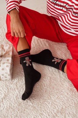 MILENA Skarpetki damskie świąteczne Duży Ciastek z paskami 1283.026