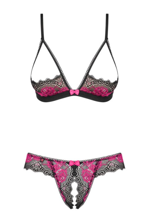 OBSESSIVE TULIA KOMPLET 2-CZĘŚCIOWY OTWARTY CZARNY