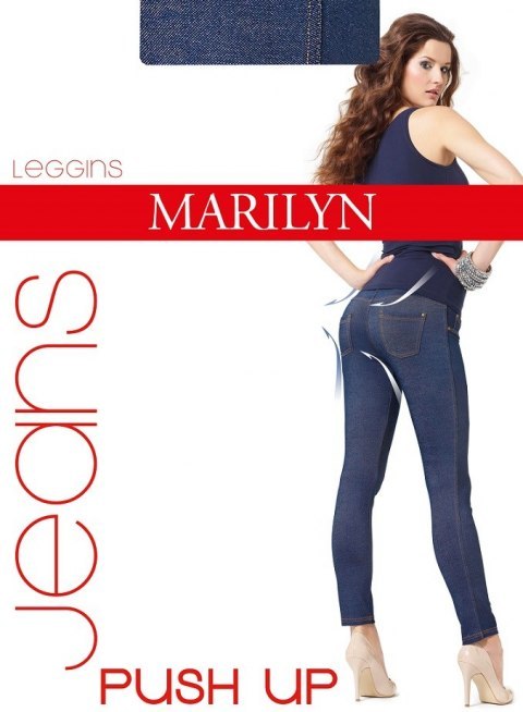 Marilyn LEGGINSY JEANS PUSH UP M/L czarny